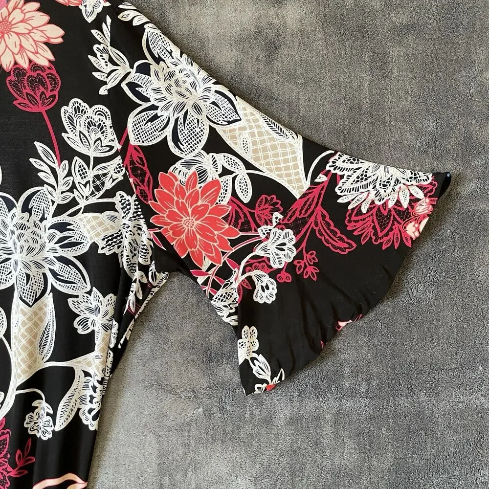 JONES STUDIO Women's Stretch floral Blouse 3/4 Sleeve Multicolor SZ/2X - Picture 5 of 14